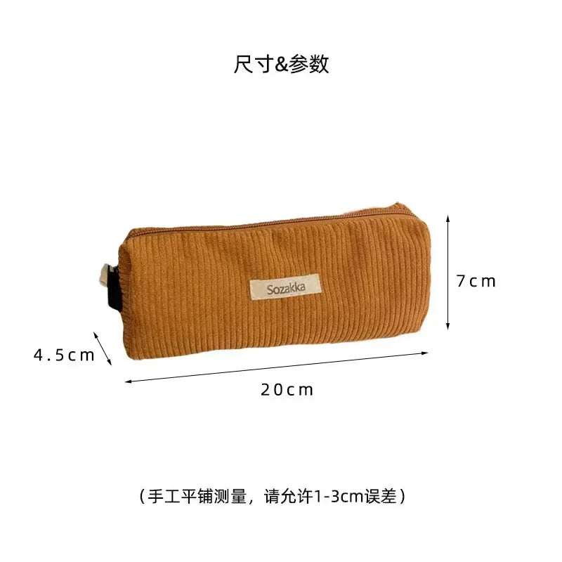 Pen Case Corduroy Pencilcase School