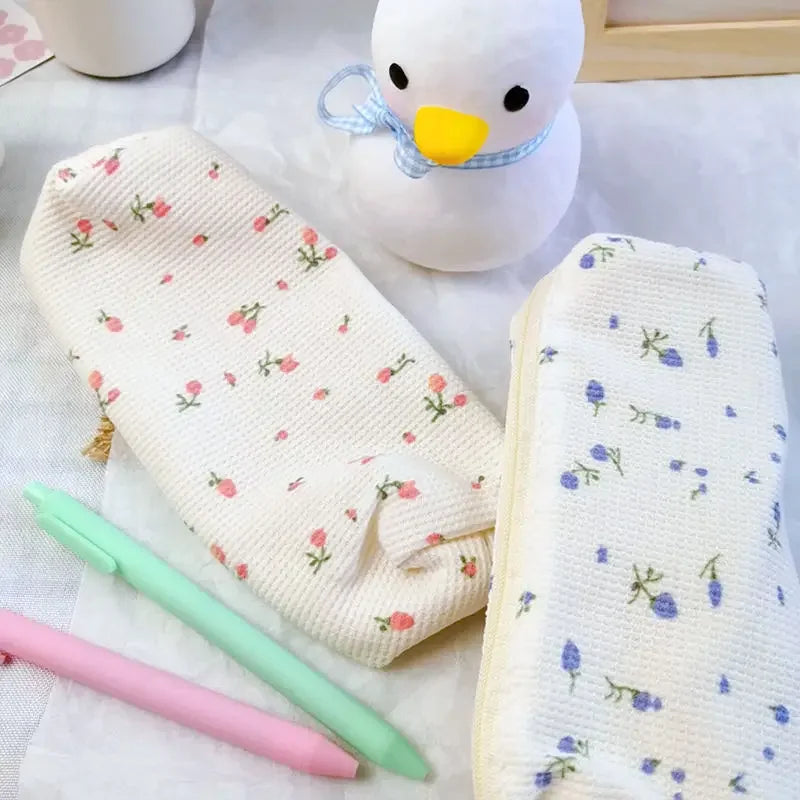 Korean Pencil Bag Fresh Style Small Flowers Pencil Case