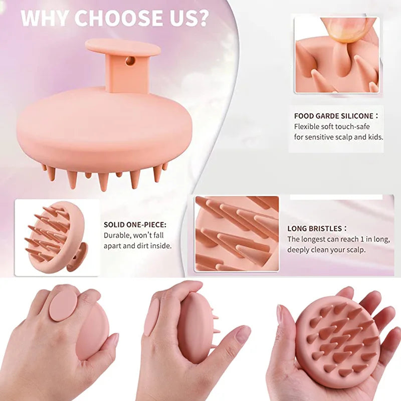 Silicone Scalp Massage Shampoo Brush/Hair Scrubber