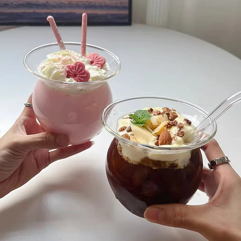 Personalized Glass Pearl Milk Tea Cups - Heat Resistant & Reusable