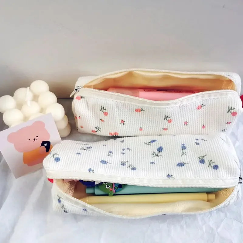 Korean Pencil Bag Fresh Style Small Flowers Pencil Case