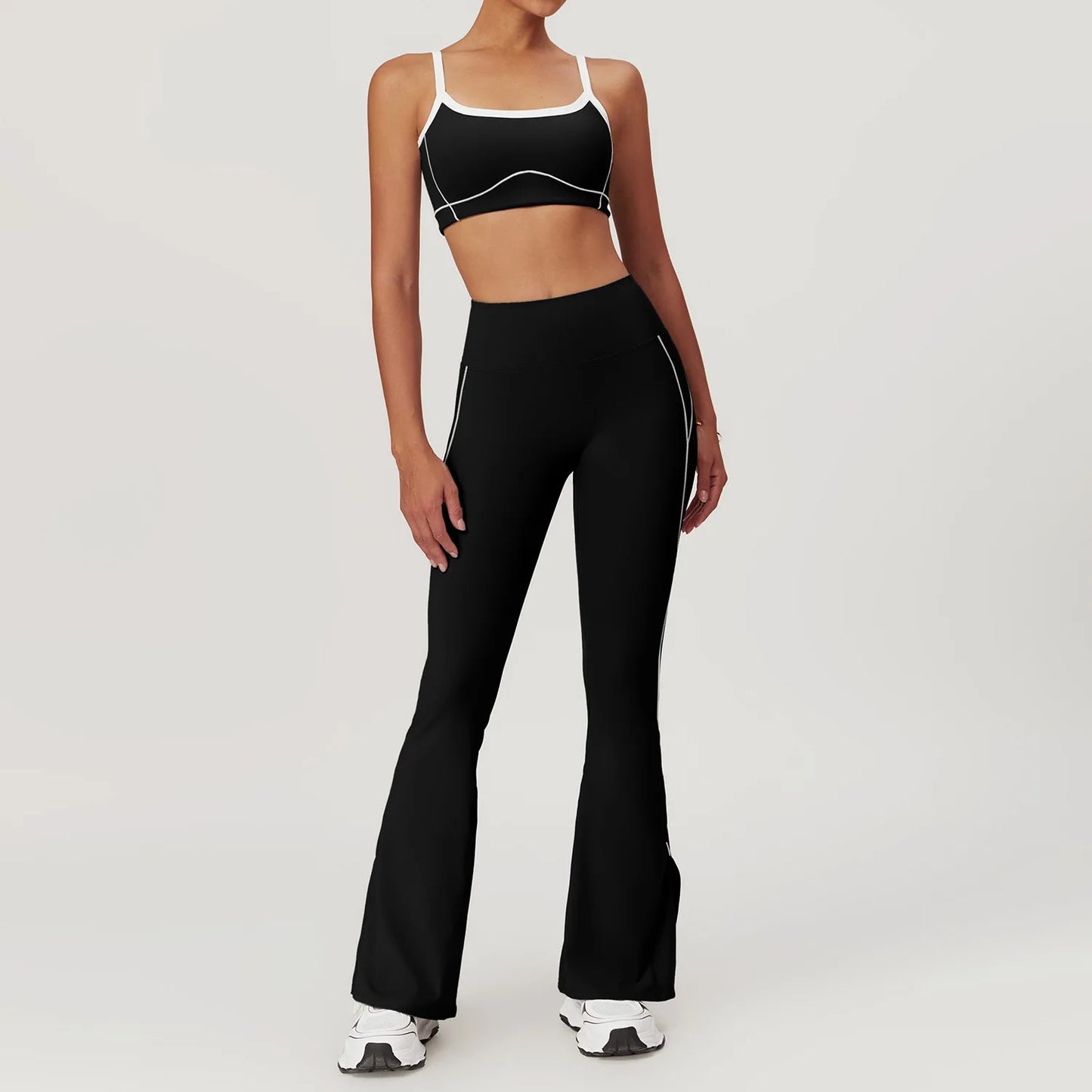 Women's Yoga Set, Sports Bra, Flare Leggings/Shorts, Workout Activewear