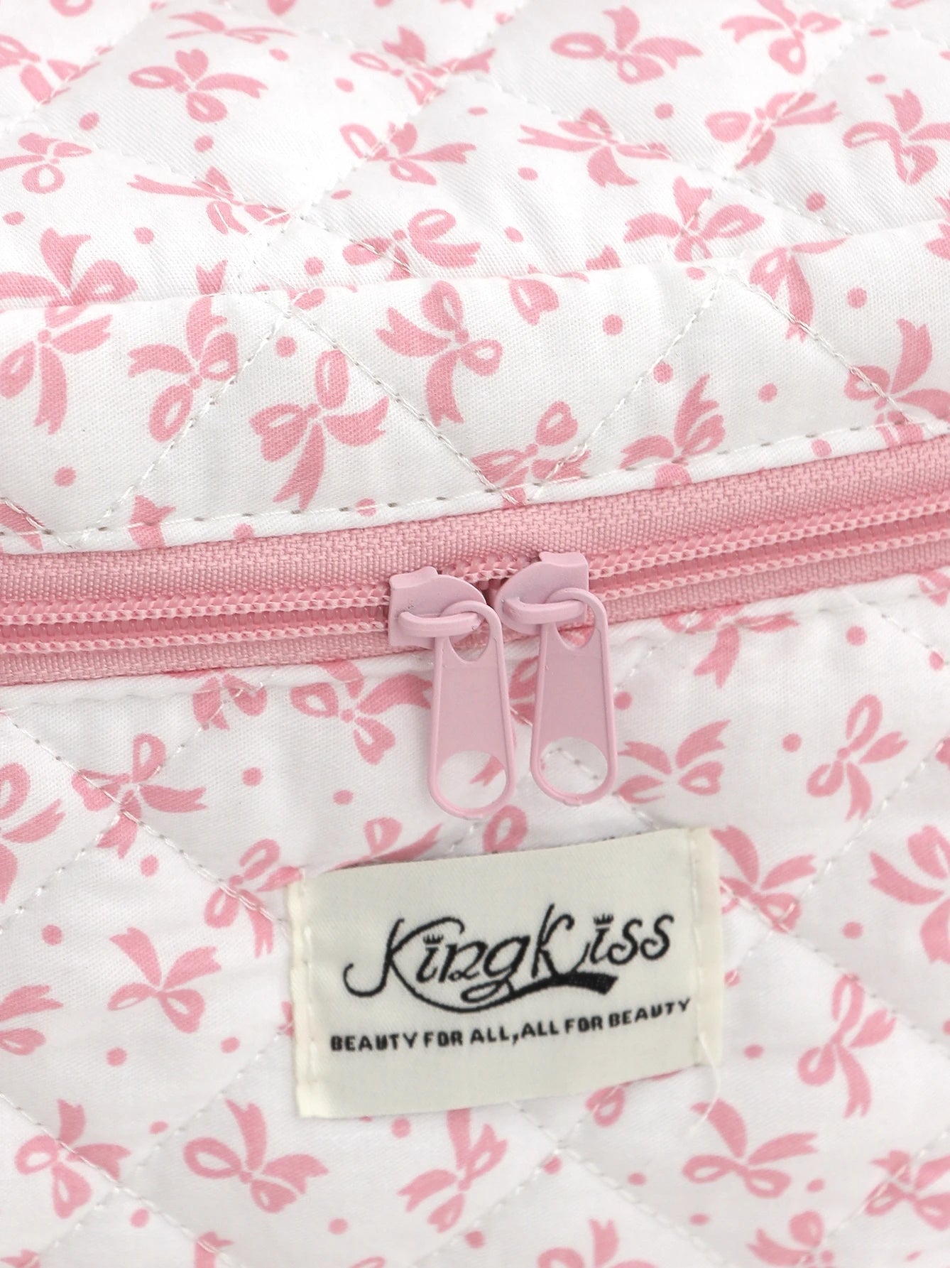 Pink Bowknit Cosmetic Bag/Makeup Organizer