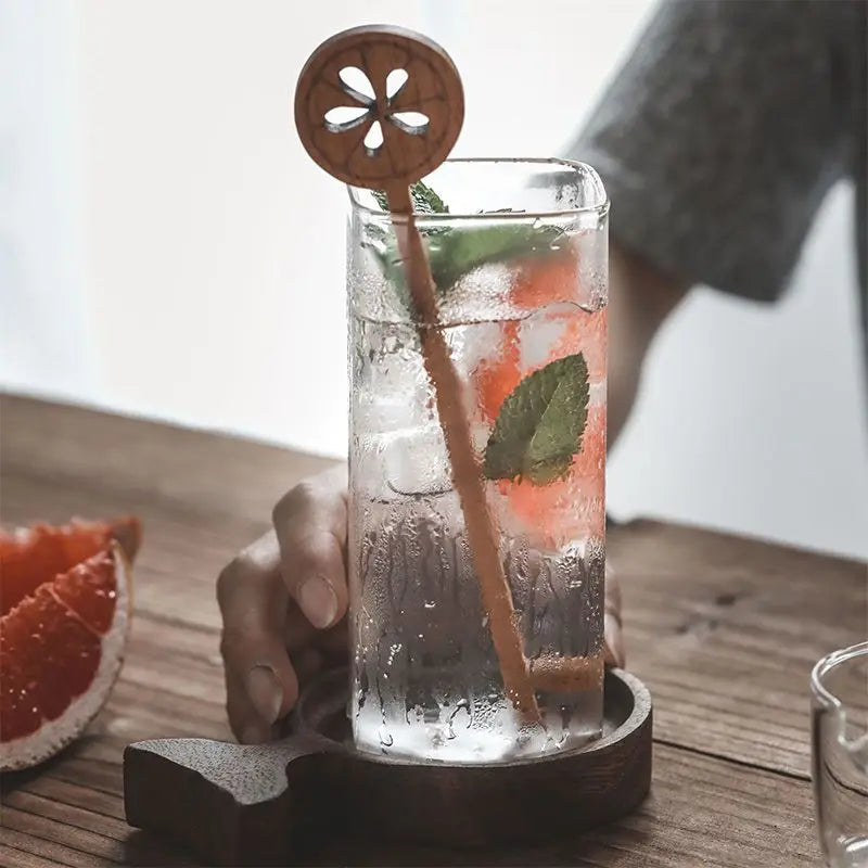 Large Square Glass Cup - Iced Coffee, Tea & Drink Cup