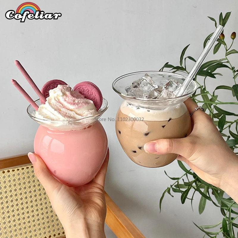 Personalized Glass Pearl Milk Tea Cups - Heat Resistant & Reusable