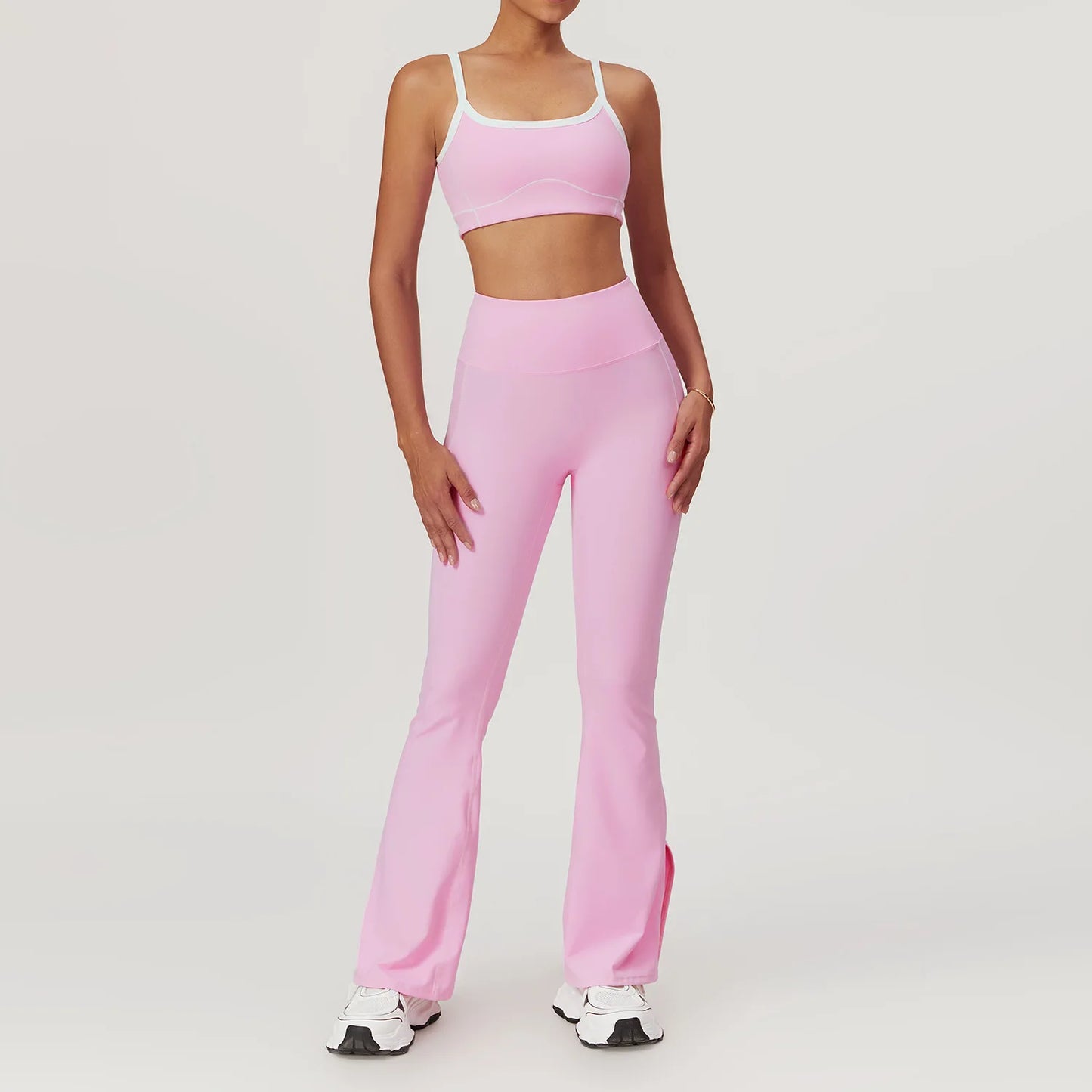 Women's Yoga Set, Sports Bra, Flare Leggings/Shorts, Workout Activewear