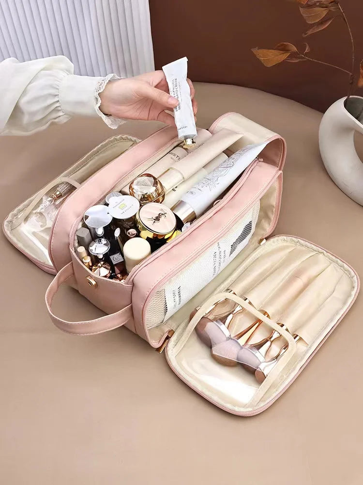 Waterproof Travel Cosmetic Bag - Large Capacity Makeup & Toiletry Organizer for Men & Women