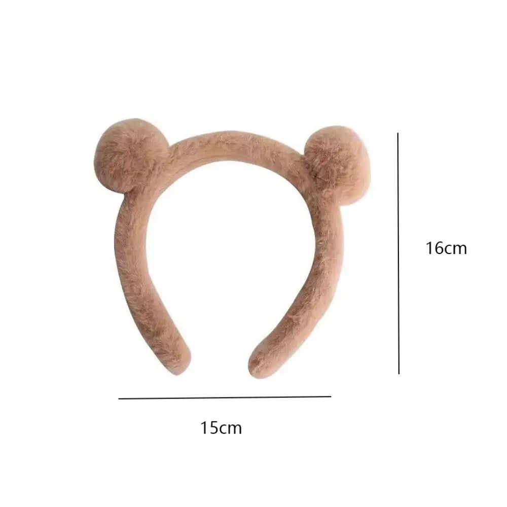 Cute Cartoon Plush Bear Ear Hair Bands Women Hair Hoop