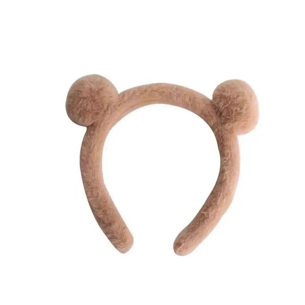 Cute Cartoon Plush Bear Ear Hair Bands Women Hair Hoop