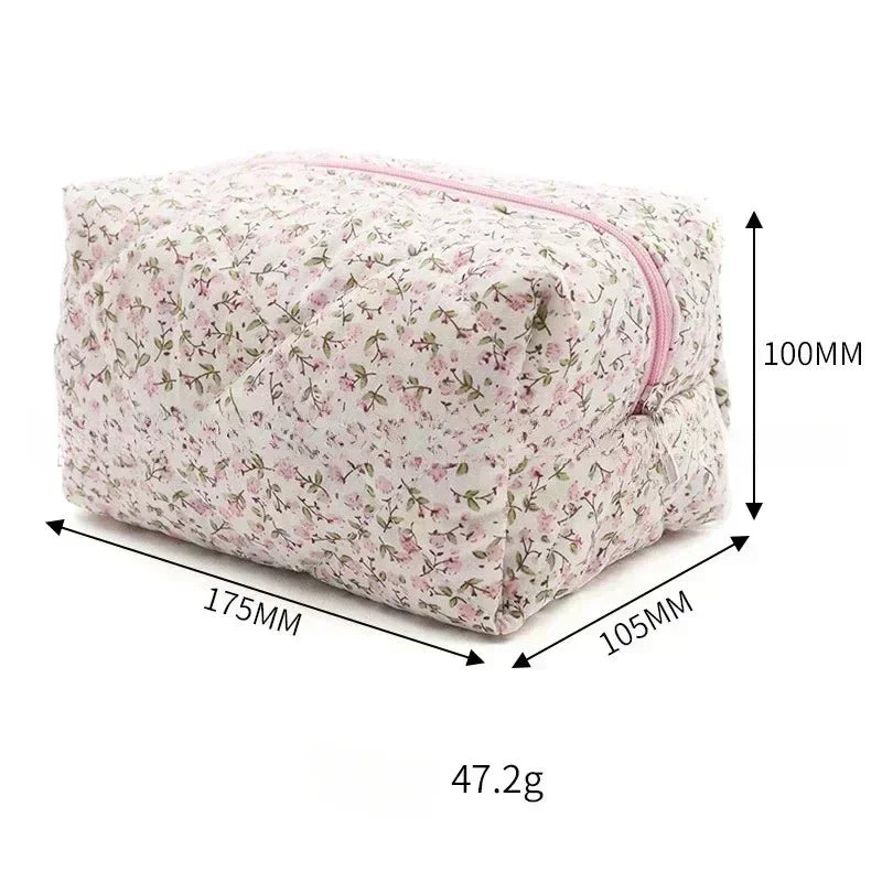 Storage Organizer Floral Puffy Quilted Makeups Bags