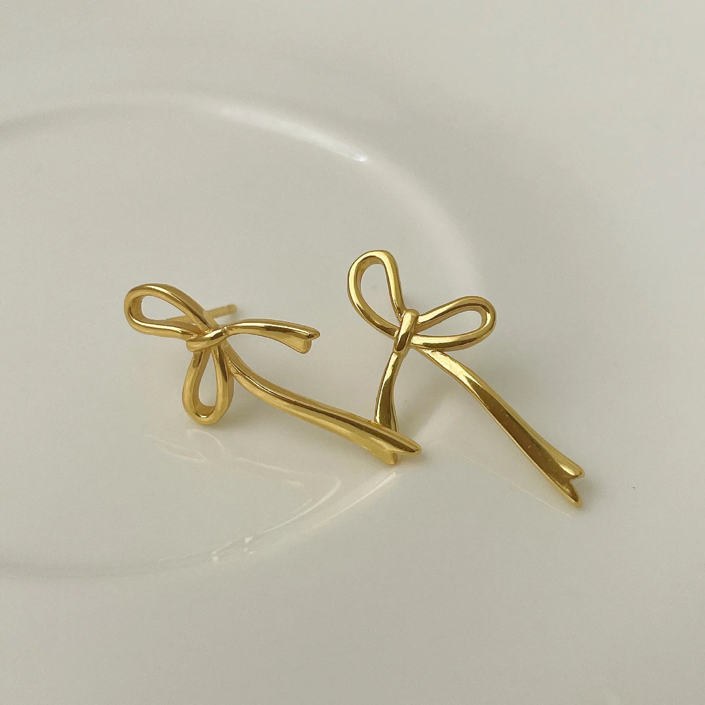 Gold Plated Y2K Bow Earrings