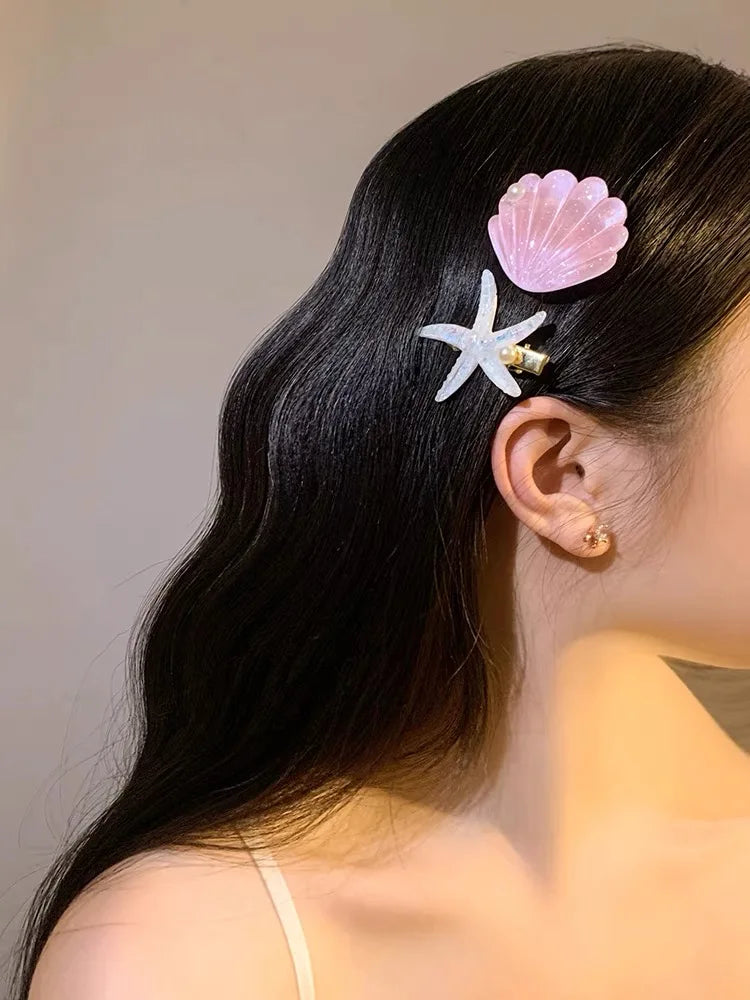 Elegant Starfish Star Shell Hair Clips