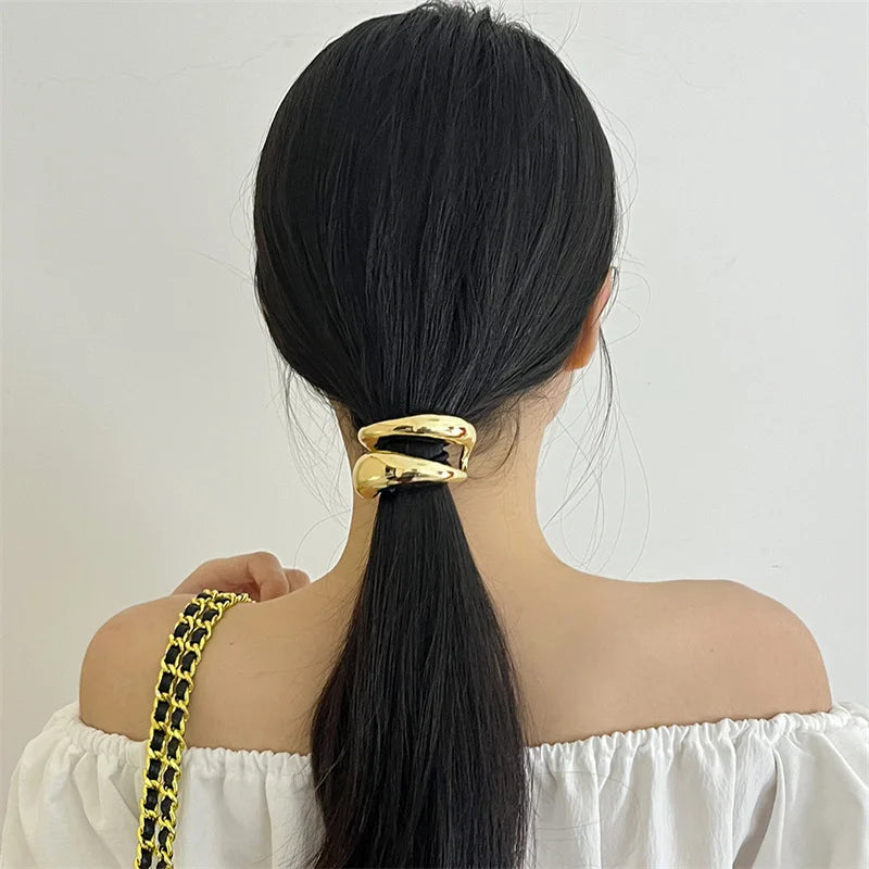 XIALUOKE Metal Smooth Elastic Hair Loop HairBands