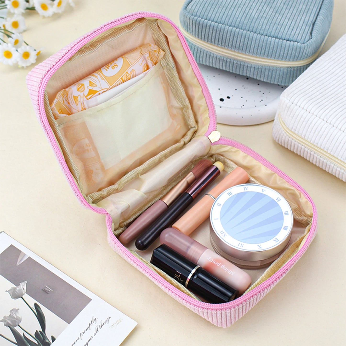 Portable Small Multi-layer Cosmetic Bag Travel