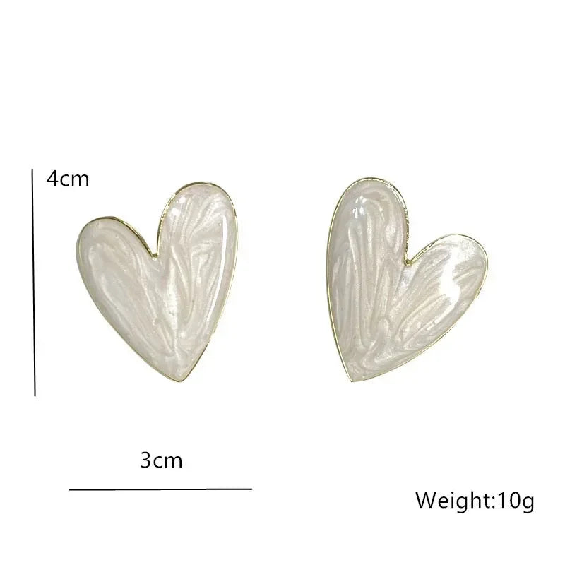 Delysia King Retro White Exaggerated Love Earrings