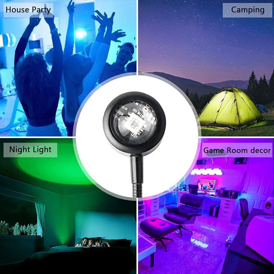 Sunset Lamp LED Rainbow Neon Night Light Projector