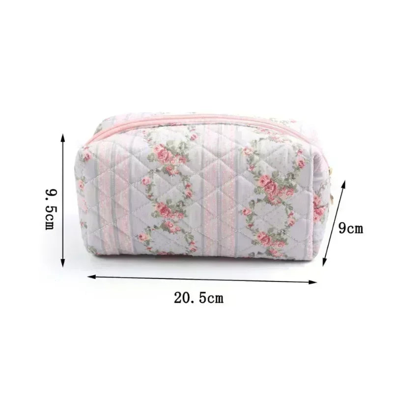 Storage Organizer Floral Puffy Quilted Makeups Bags