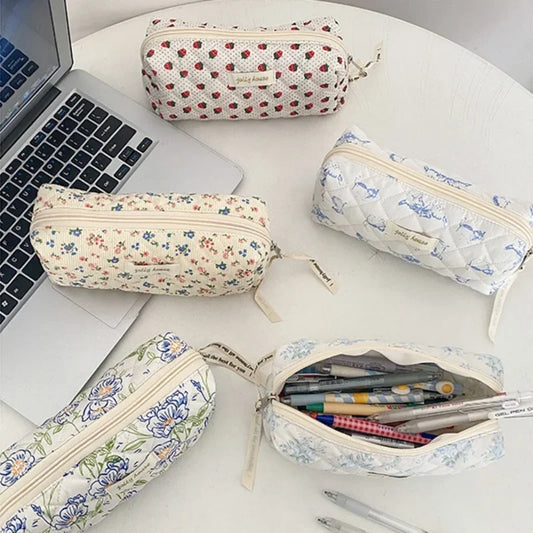 Chic Floral Pencil Case Aesthetic