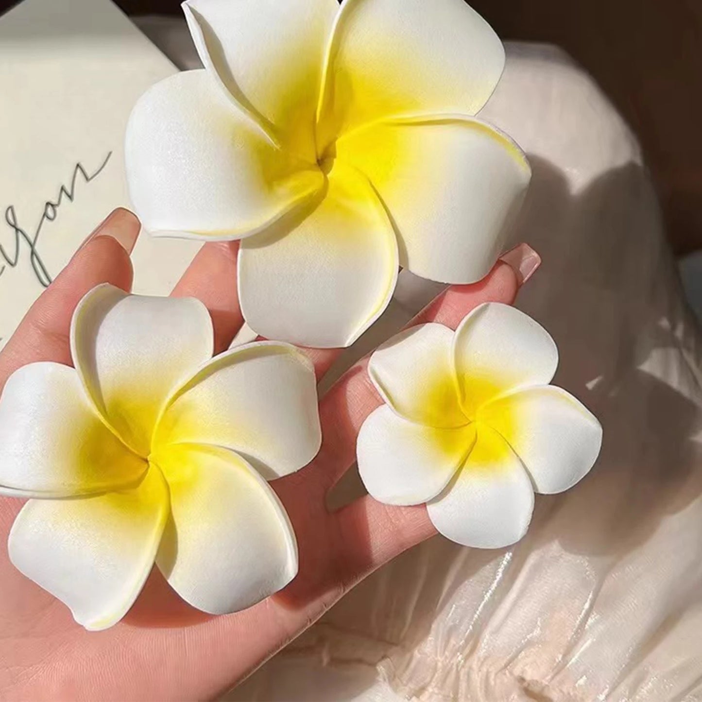 Plumeria Flower Hair Clips