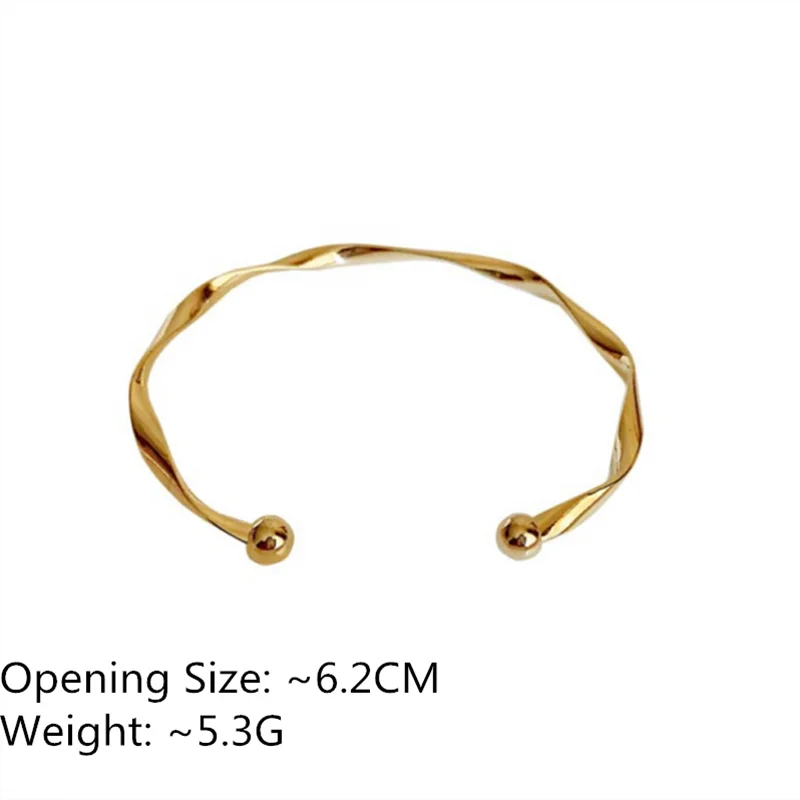 Gold Glossy Twisted Open Bangle