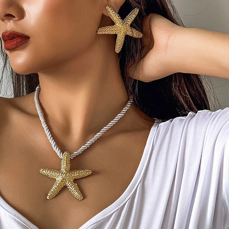 Metal Starfish Post Earrings