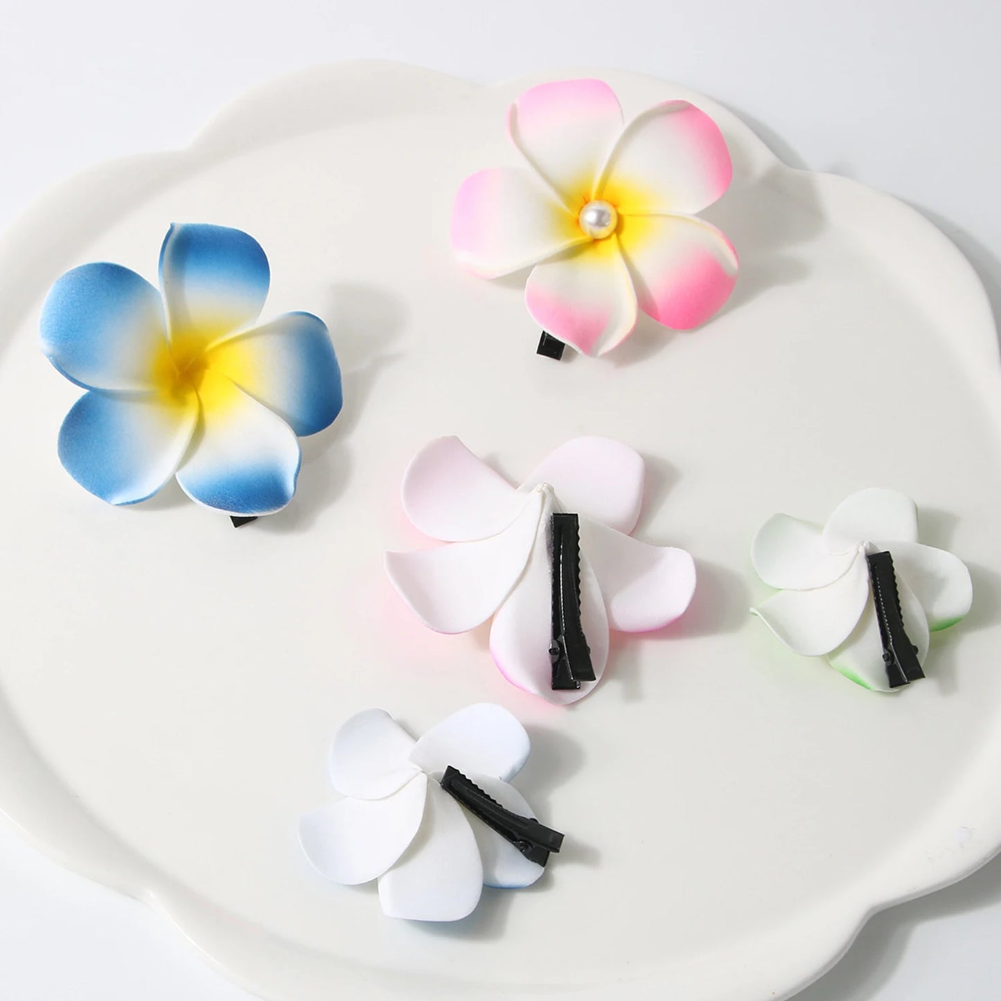 Plumeria Flower Hair Clips