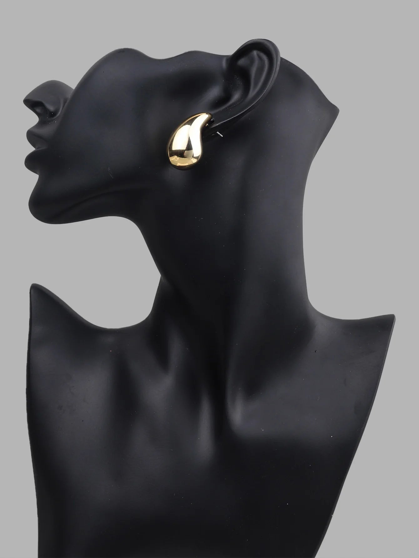 Trendy Gold Teardrop Acrylic Earrings, Glossy and Stylish